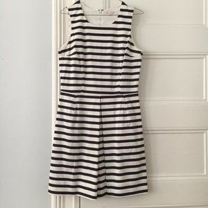 Gap "Designed and Crafted' Line Navy and White Striped Shift Dress Size 4
